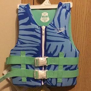Speedo boy's life jacket vest blue Hawaii nwt